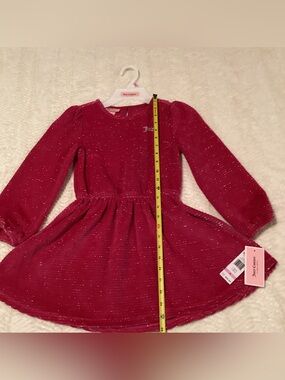 Little Girls Beauty Juicy Couture Sz 6 NWT Hot Pink Silver Glitter Velour Dress
